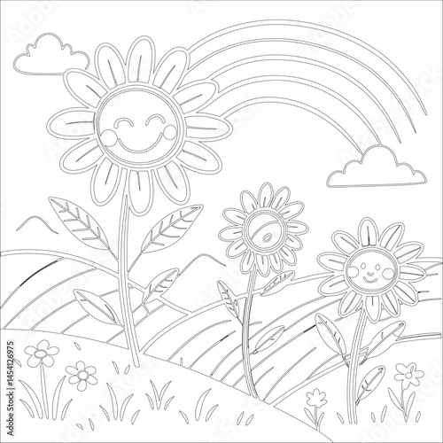 Cute Hand Drawn Kawaii Coloring Book Art