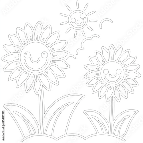 Cute Hand Drawn Kawaii Coloring Book Art