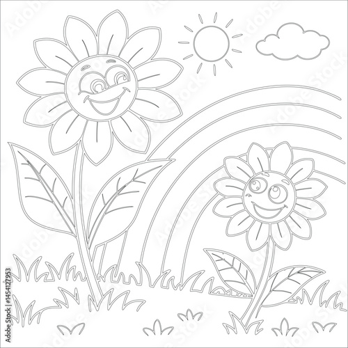 Cute Hand Drawn Kawaii Coloring Book Art