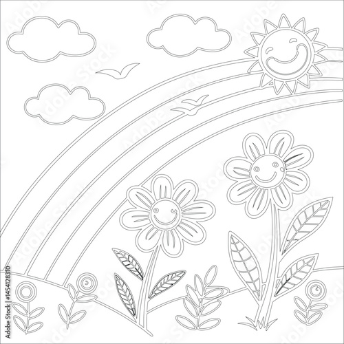 Cute Hand Drawn Kawaii Coloring Book Art