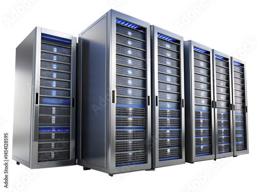 server rack with servers