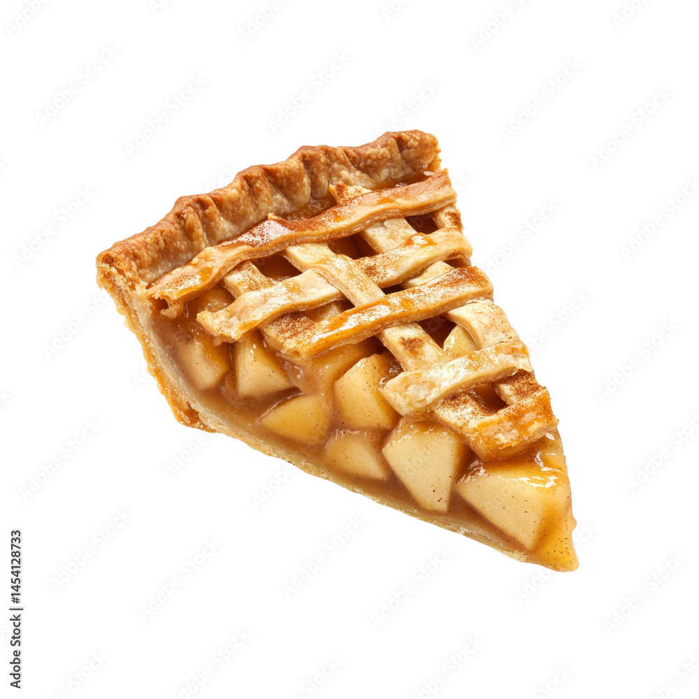Delicious Slice of Homemade Apple Pie with Lattice Crust Delicious Slice of Homemade Apple Pie with Lattice Crust
