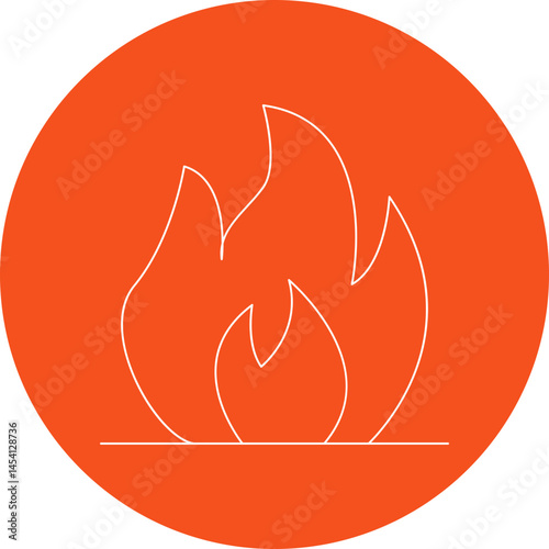 Fire icon single vector illustration