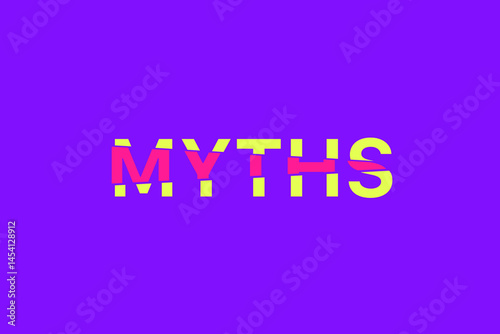 Myths or myth word with purple background