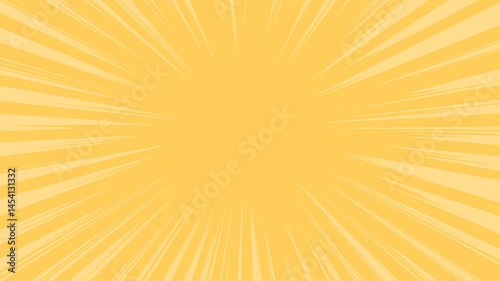 Cartoon background animation with yellow striped rays with retro concept