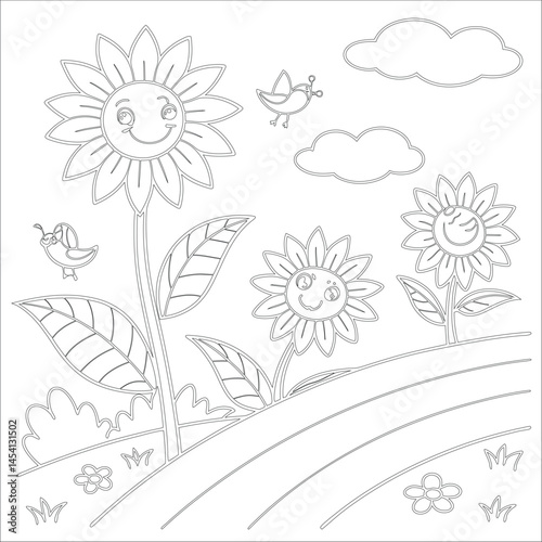Cute Hand Drawn Kawaii Coloring Book Art