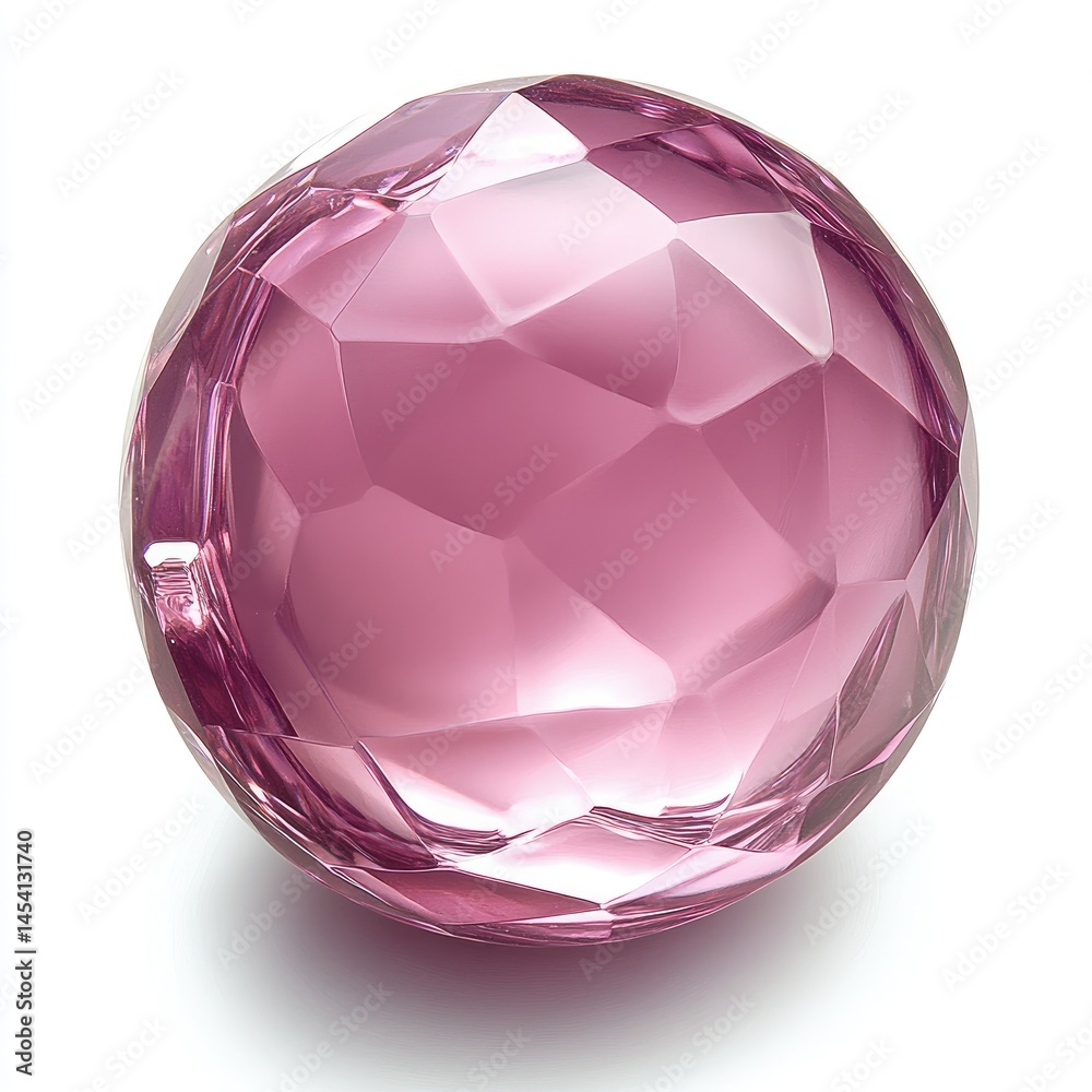 Pink, faceted, round gem Pink, faceted, round gem