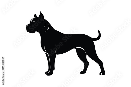 Silhouette art illustration of a Cane Corso.eps