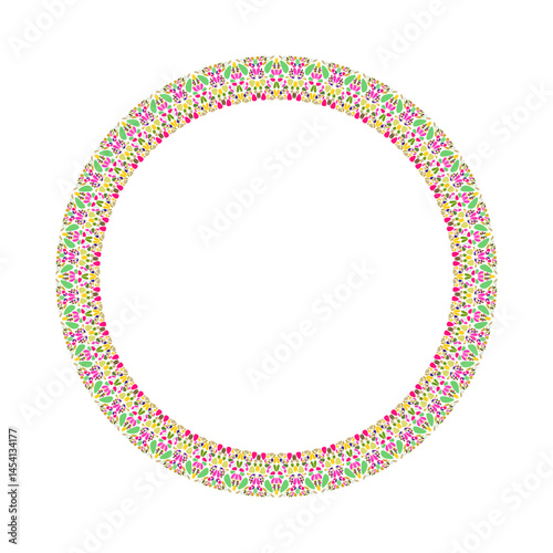 Abstract floral border - circular round vector element