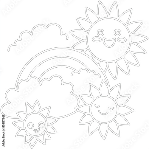 Cute Hand Drawn Kawaii Coloring Book Art