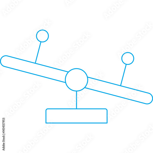 Seasaw icon single vector illustration