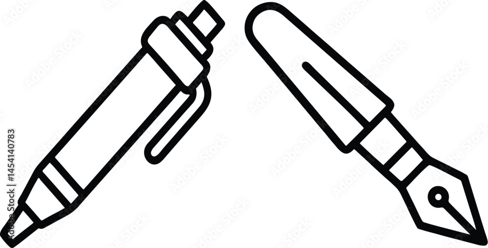Print Pen Icon set isolated on white background Print Pen Icon set isolated on white background