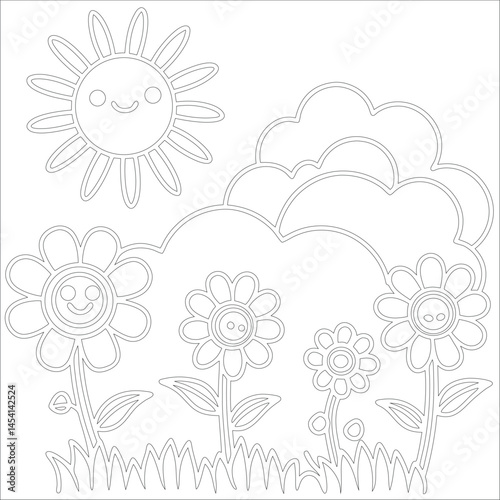 Cute Hand Drawn Kawaii Coloring Book Art