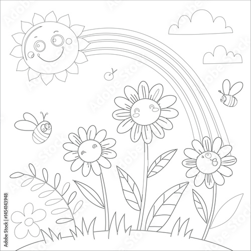 Cute Hand Drawn Kawaii Coloring Book Art