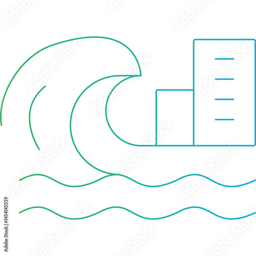 Waves icon single vector illustration