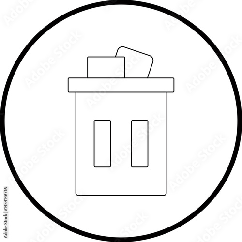 Dustbin icon single vector illustration