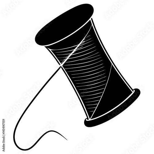 suturing Thread vector silhouette on white background