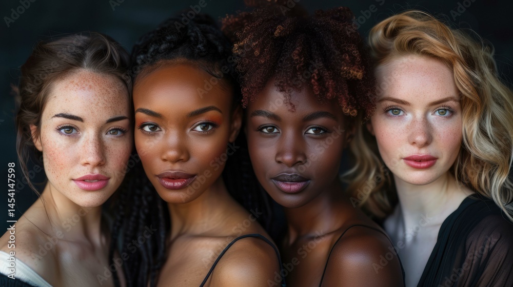 Fototapeta premium Multiethnic Women in Studio Setting