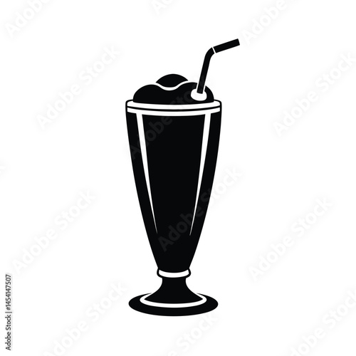milkshake glass on white background