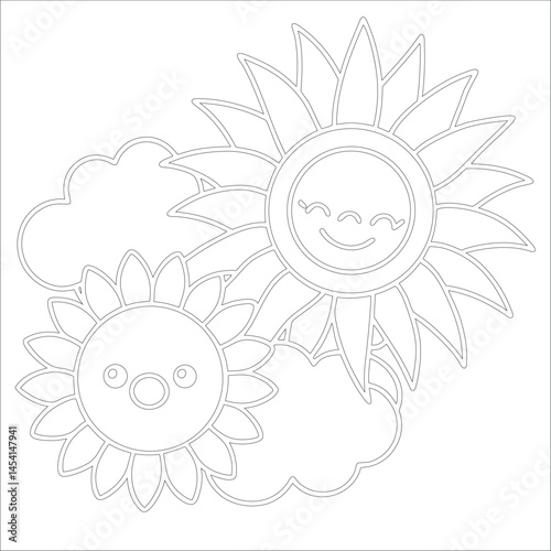 Cute Hand Drawn Kawaii Coloring Book Art