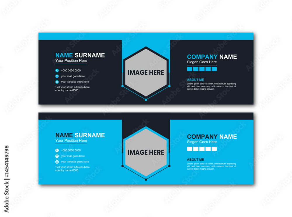 Email signature design or email footer and personal social media cover template. Email signature design or email footer and personal social media cover template.