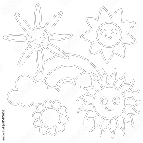 Cute Hand Drawn Kawaii Coloring Book Art