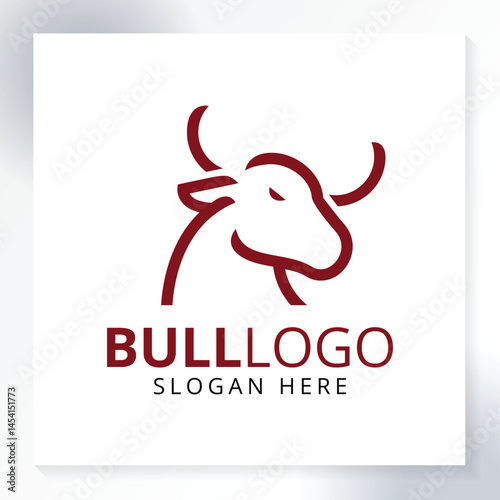 Bull Shape modern logo. Minimalist Bull Logo for Business Branding