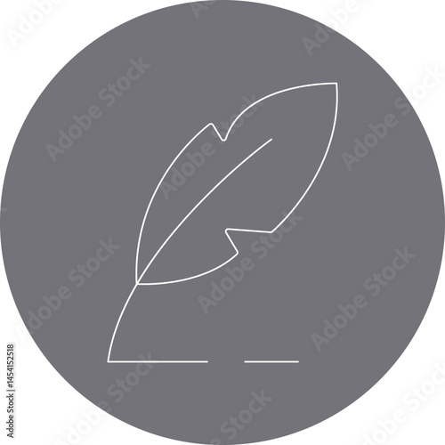 Feather icon single vector illustration