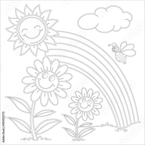 Cute Hand Drawn Kawaii Coloring Book Art