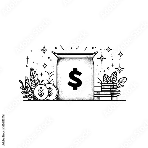 profit icon. illustrations from harvesting, trading and studying