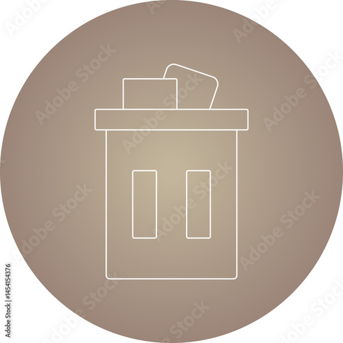 Dustbin icon single vector illustration