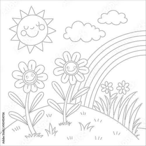 Cute Hand Drawn Kawaii Coloring Book Art