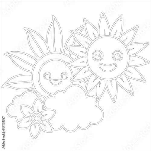 Cute Hand Drawn Kawaii Coloring Book Art