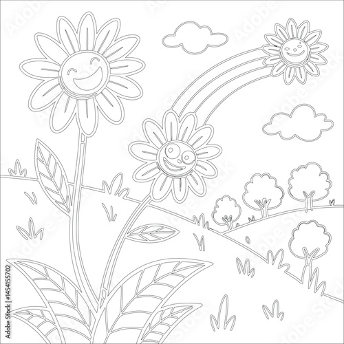 Cute Hand Drawn Kawaii Coloring Book Art