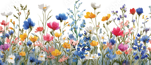 Hand drawn abstract wildflowers, set flowers  Florist composition with leaves and flowers, 