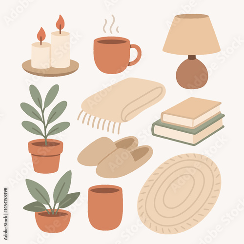 Cozy Home Decor Items – Clipart Pack