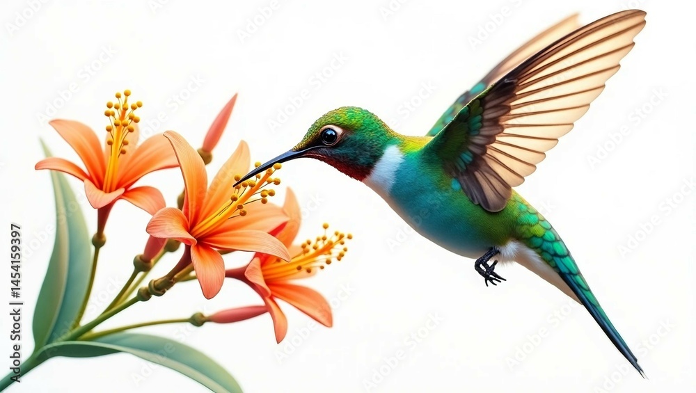 Obraz premium hummingbird and flower