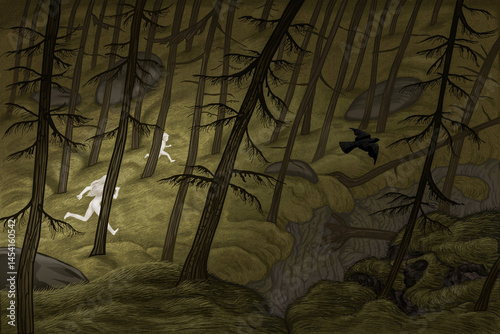 Night Forest Run Ghost people Scotland Mysterious