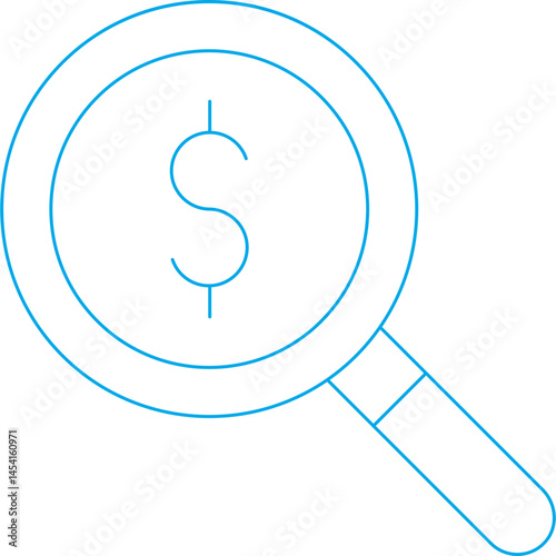 Search money icon single vector illustration