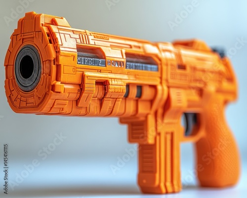 Orange toy gun, close-up