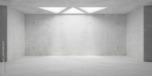 Cuadro en lienzo Abstract empty, modern concrete room with triangle openings in a niche and rough