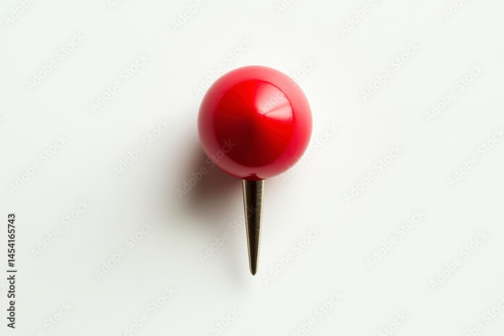 Red Pushpin on White Background Red Pushpin on White Background
