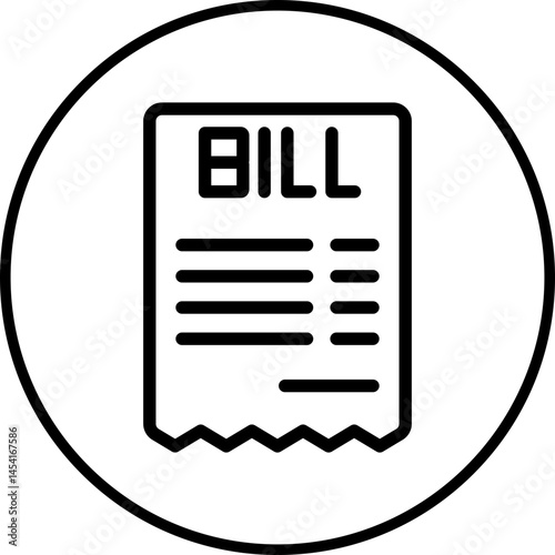 Bill single icon vector illustration