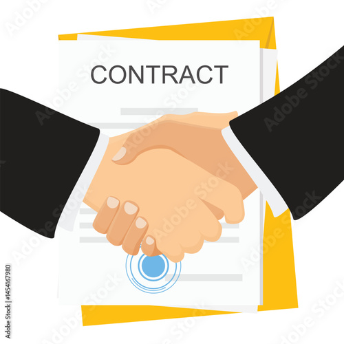 Businessman handshake, contract signing. Background for business and finance. Signing document concept. Agreement