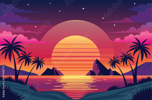 sunset on the beach