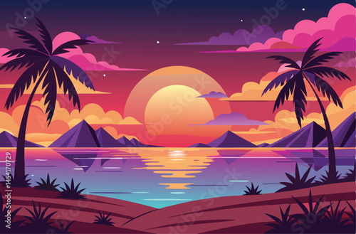 sunset on the sea