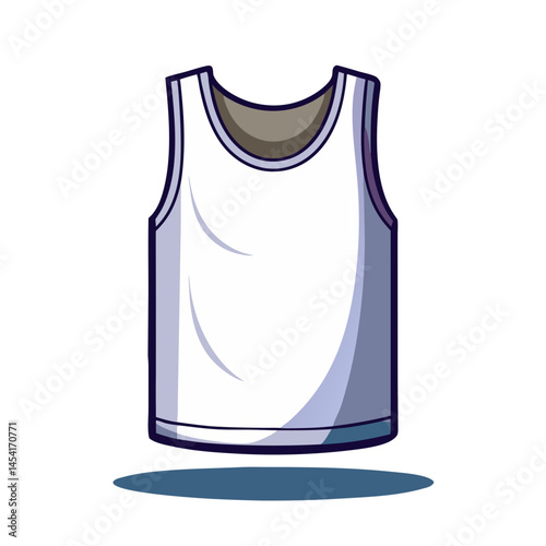 a white sleeveless undershirt (also known as a tank top or vest). 