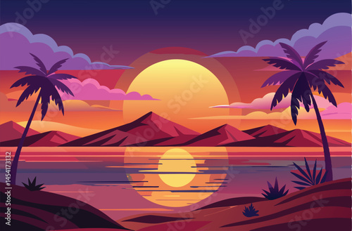 sunset on the sea