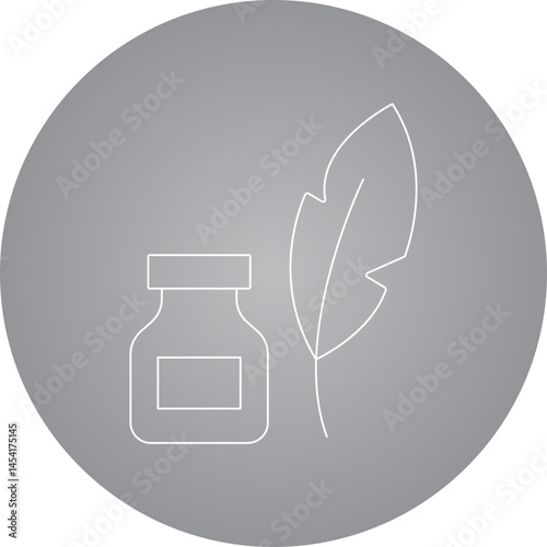 Feather icon single vector illustration