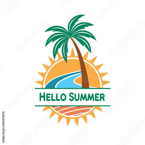 Wallpaper Mural Summer vibes vector illustration.
 Torontodigital.ca